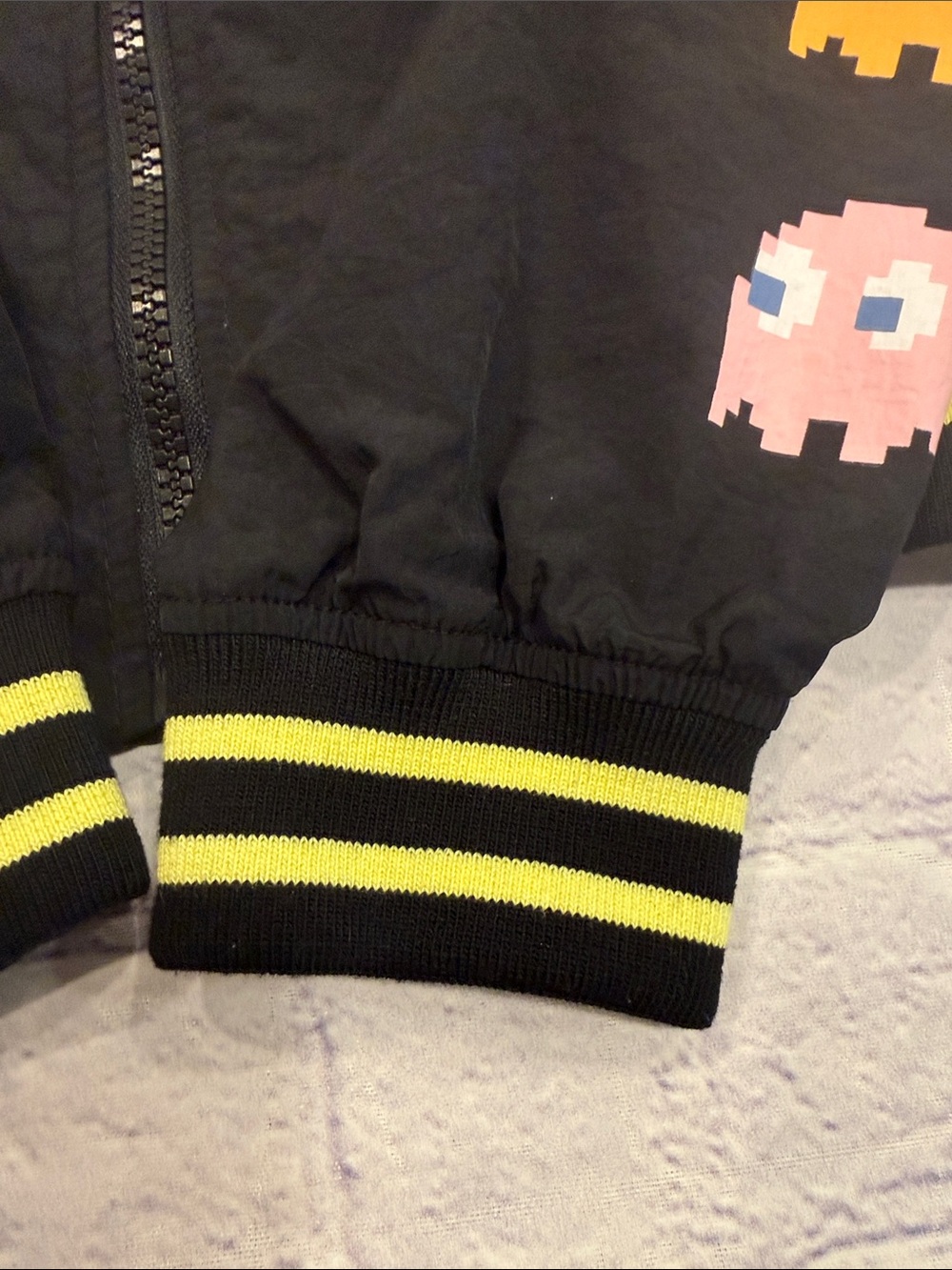 PAC-MAN Justice Girl’s Bomber Jacket | Retro Gamer | Ghost Graphics | Size Small - Picture 5 of 7